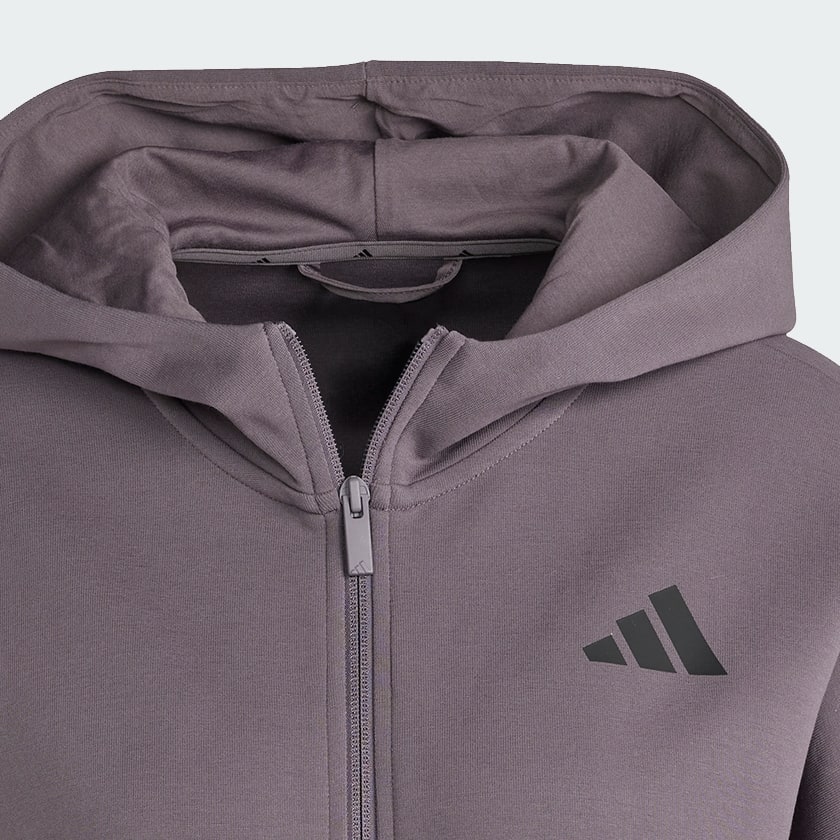 Grey Future Icons Small Logo Full-Zip Hoodie