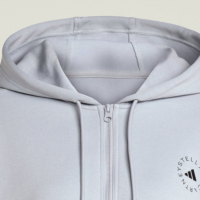 Gris Chaqueta con capucha adidas by Stella McCartney Sportswear Cropped