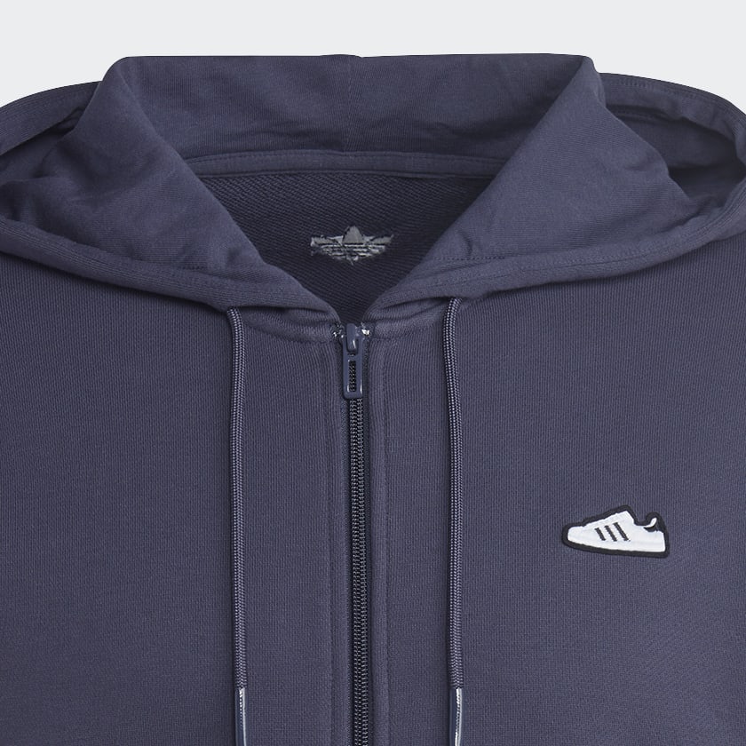 Mau-xanh-da-troi Áo Hoodie Thêu Có Khóa Kéo