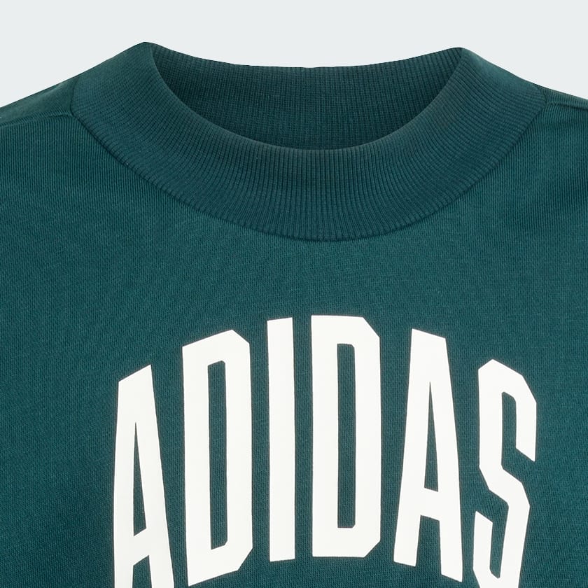 Verde Buzo Seasonals Essentials Tipografía Retro Cuello Redondo para Niños