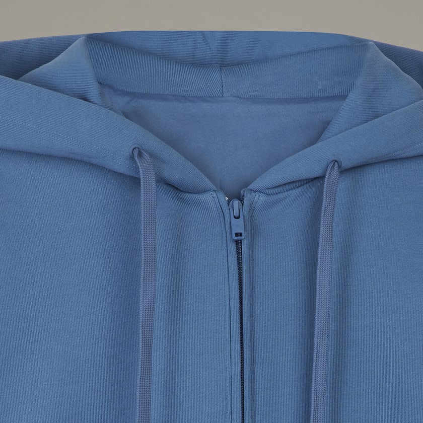 Bleu Veste à capuche zippée en molleton de coton bio Y-3