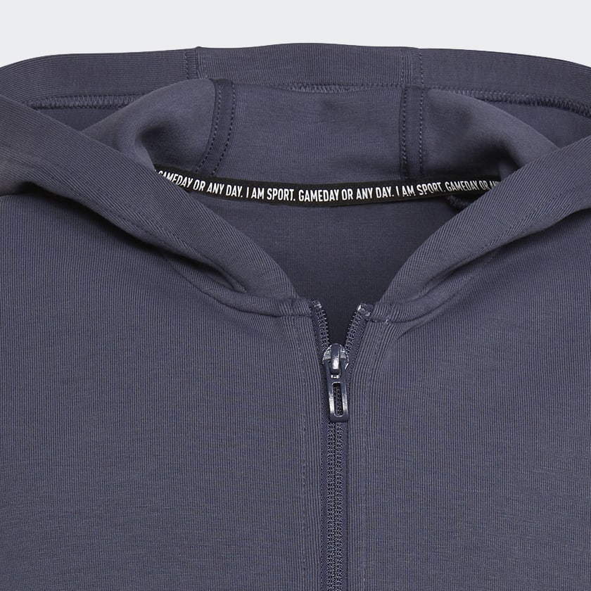 Blue Future Icons 3-Stripes Full-Zip Hoodie