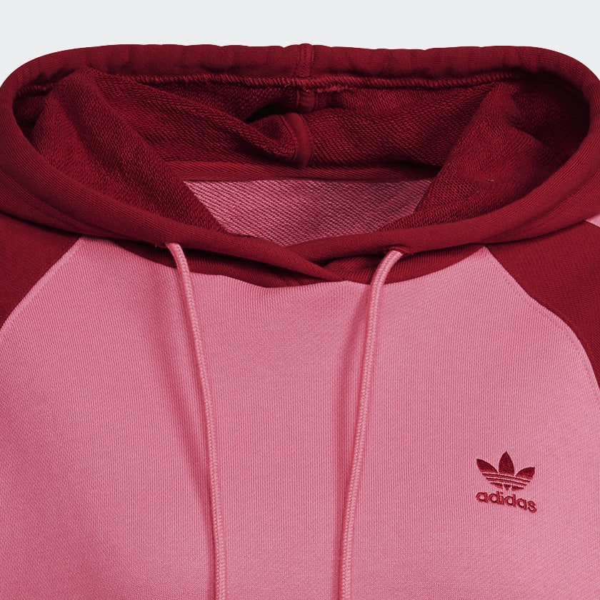 adidas Adicolor Classics Collegiate Cropped Hoodie Burgundy