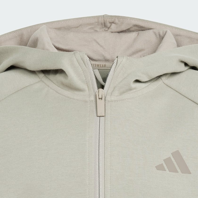 Beige Future Icons 3-Stripes Full-Zip Hooded Track Jacket Kids