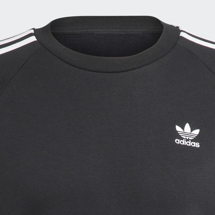 Adidas originals adicolor three stripe sweatshirt in black new arrivals