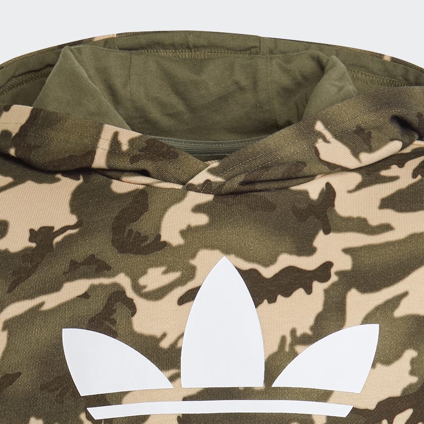 Beige Sudadera con Gorro Camo
