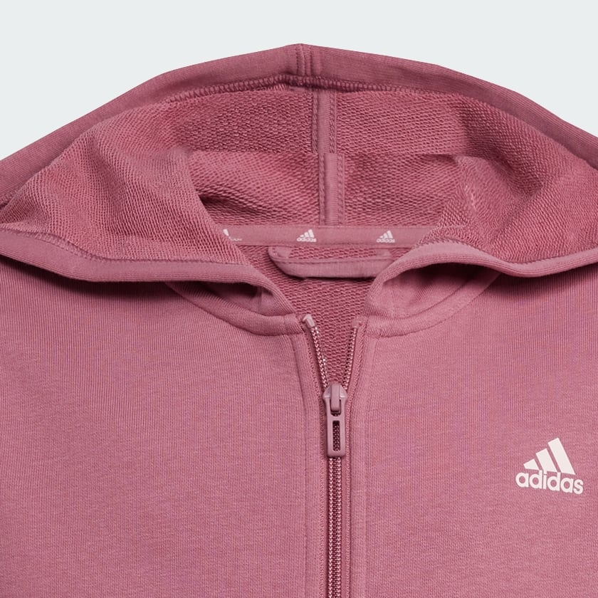 ruzová Essentials Linear Logo Full-Zip Hoodie