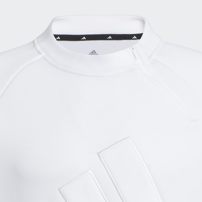 White 3-바 크루넥 스페이서 니트 긴팔 셔츠