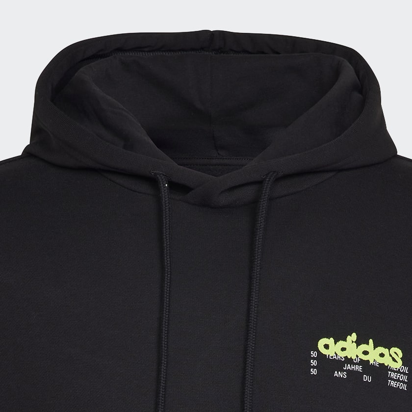 Negro Sudadera con gorro Graphics Behind the Trefoil