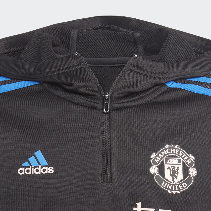 Czerń Manchester United Condivo 22 Hooded Track Top