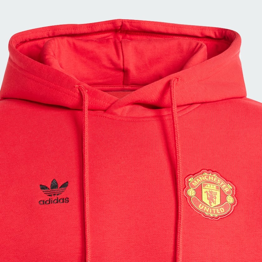 Red Manchester United Essentials Trefoil Hoodie