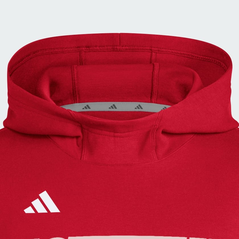 adidas Louisville Cardinals Dugout Short Sleeve Hoodie - Red