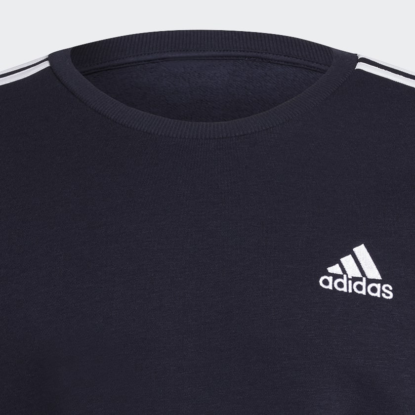 Azul Blusa Moletom Essentials Fleece 3-Stripes