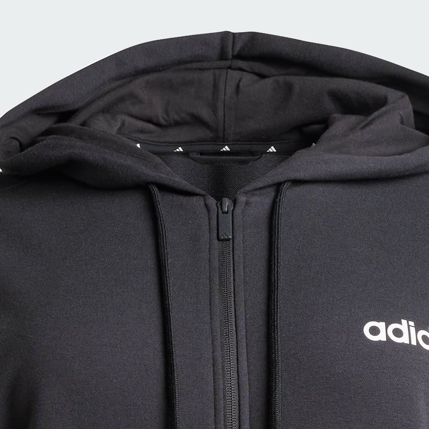 cerná Mikina Essentials Linear Full-Zip French Terry Hoodie