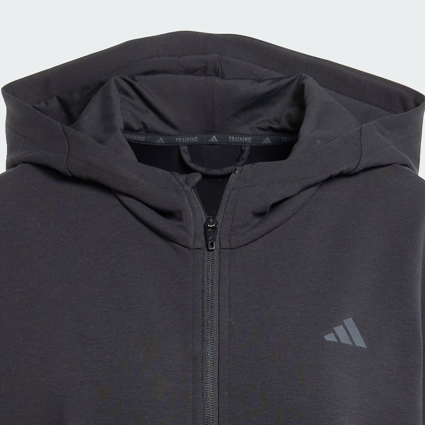 Negro Polera con Capucha Designed 4 Training Cierre Frontal
