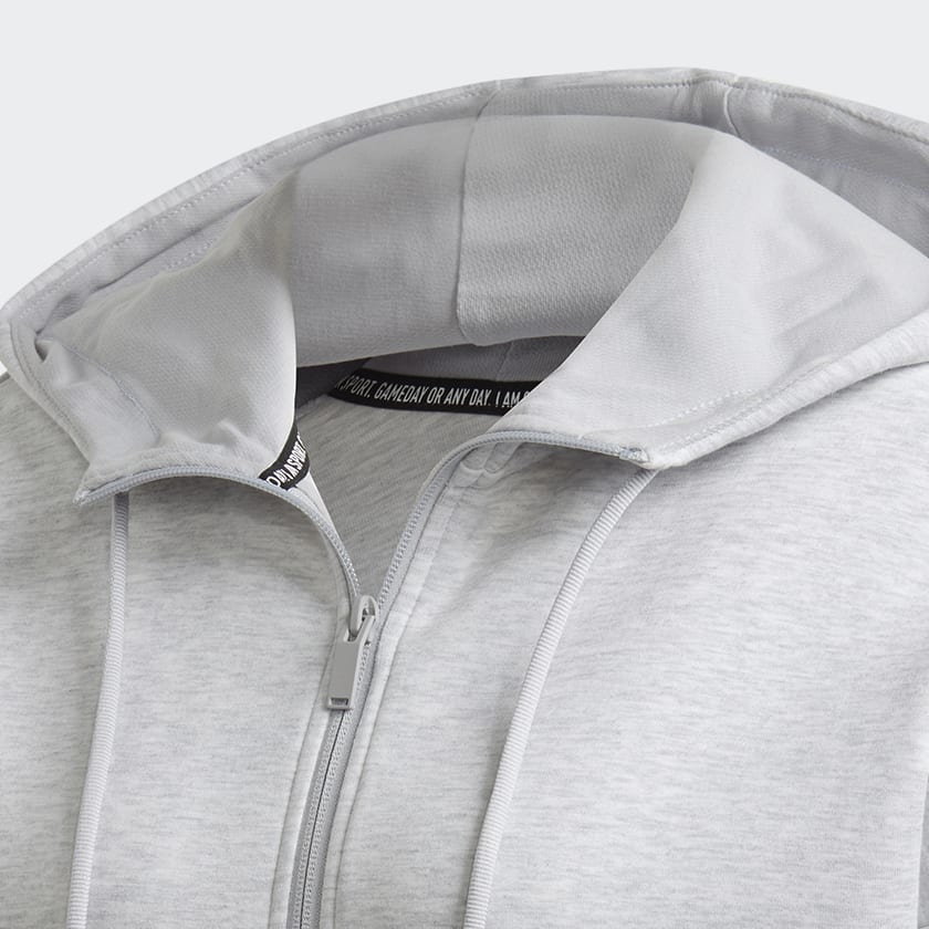 Gris Buzo con Capucha 3 Rayas Doubleknit Full-Zip Scuba