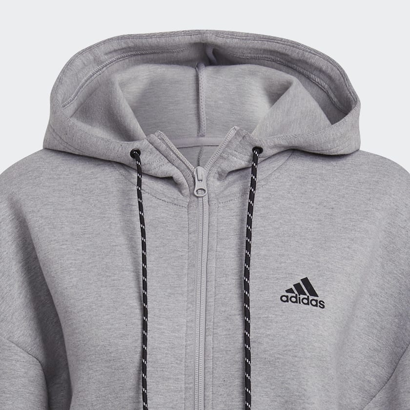 Szary adidas Sportswear Hooded Zip Jacket