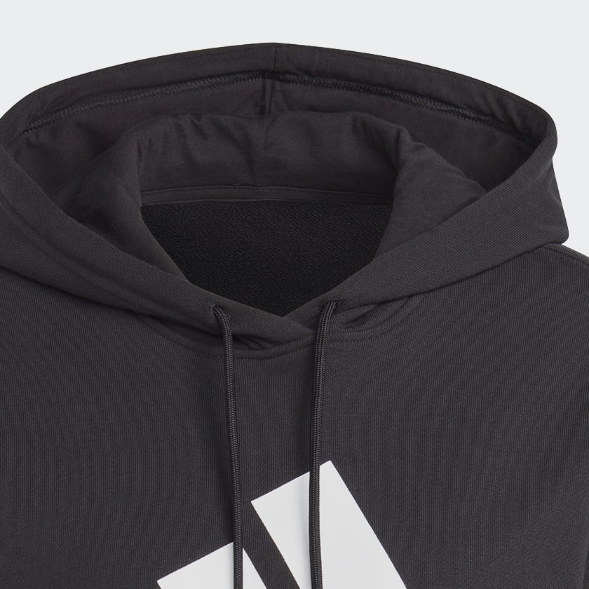 Negro Polera con Capucha Essentials Logo Grande