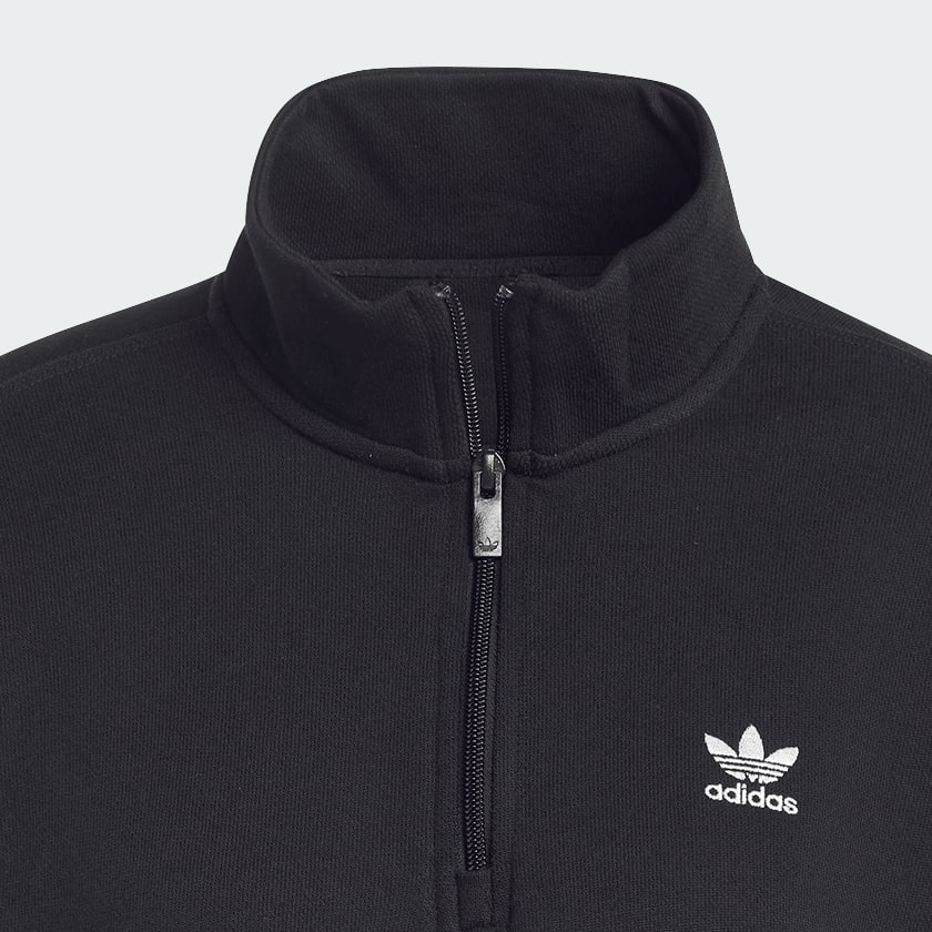 Black Essentials French Terry 1/2 Zip Sweatshirt