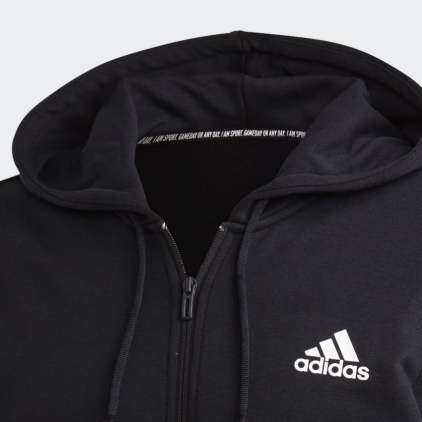 Preto Casaco com Capuz em Moletão 3-Stripes Must Haves