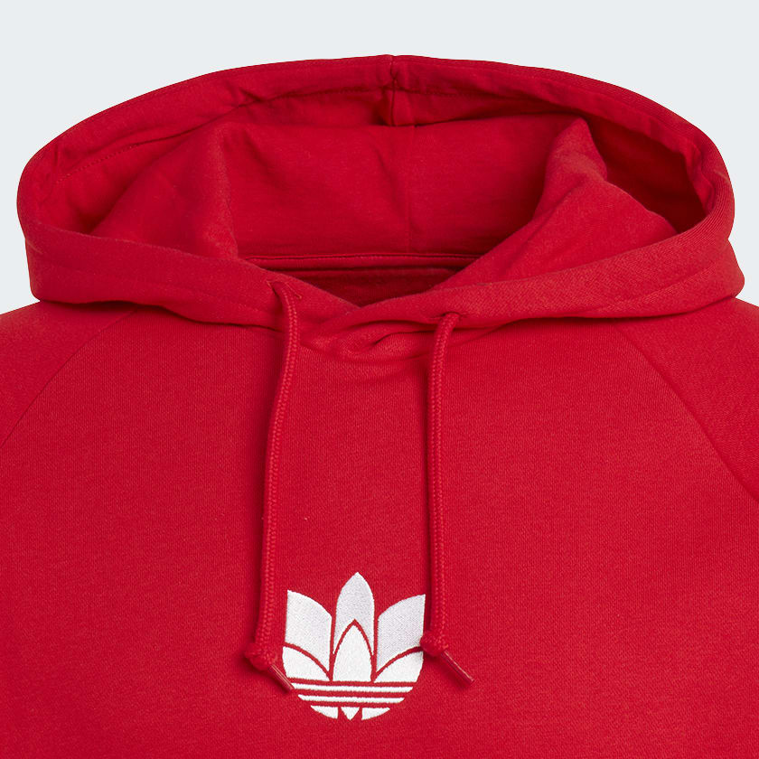 Sudadera roja con capucha y diseño delineado adicolor de adidas