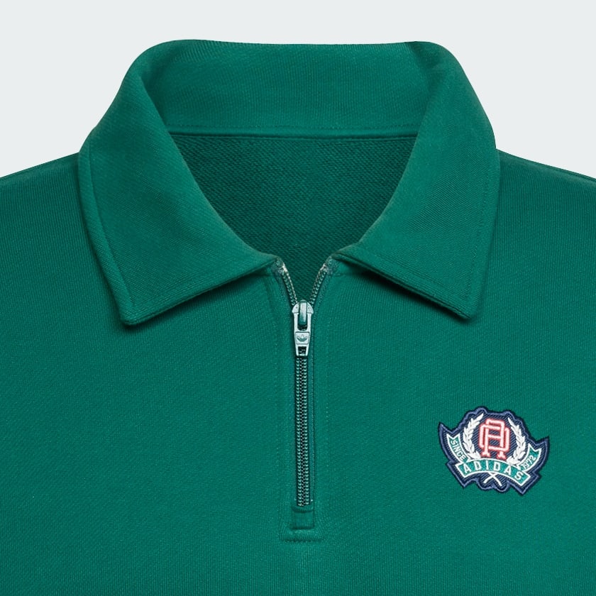 Yesil Varsity Loose Yarım Boy Fermuar