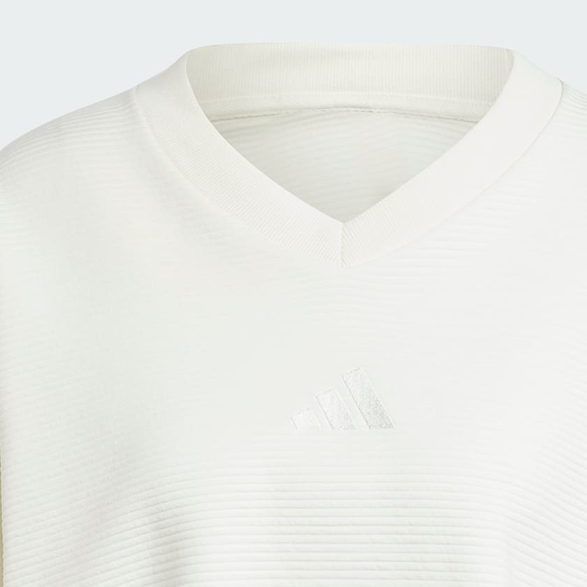 Blanc Sweat-shirt col en V côtelé ALL SZN