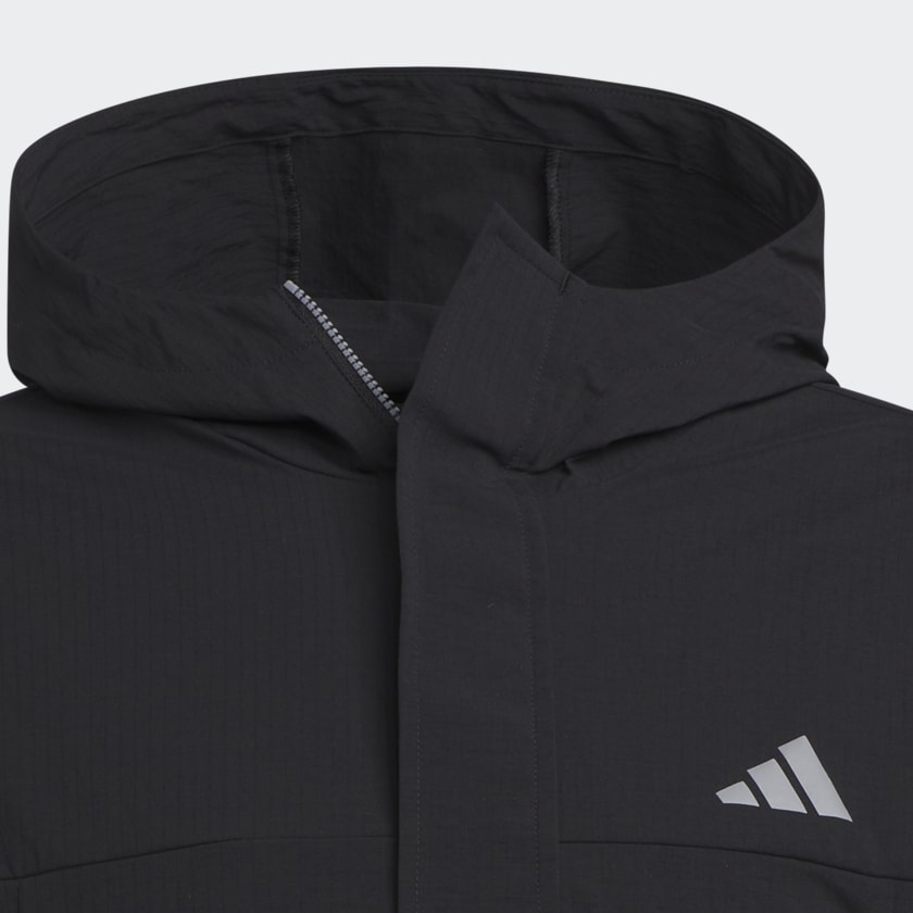 Noir Sweat-shirt à capuche de golf à quart de zip en ripstop