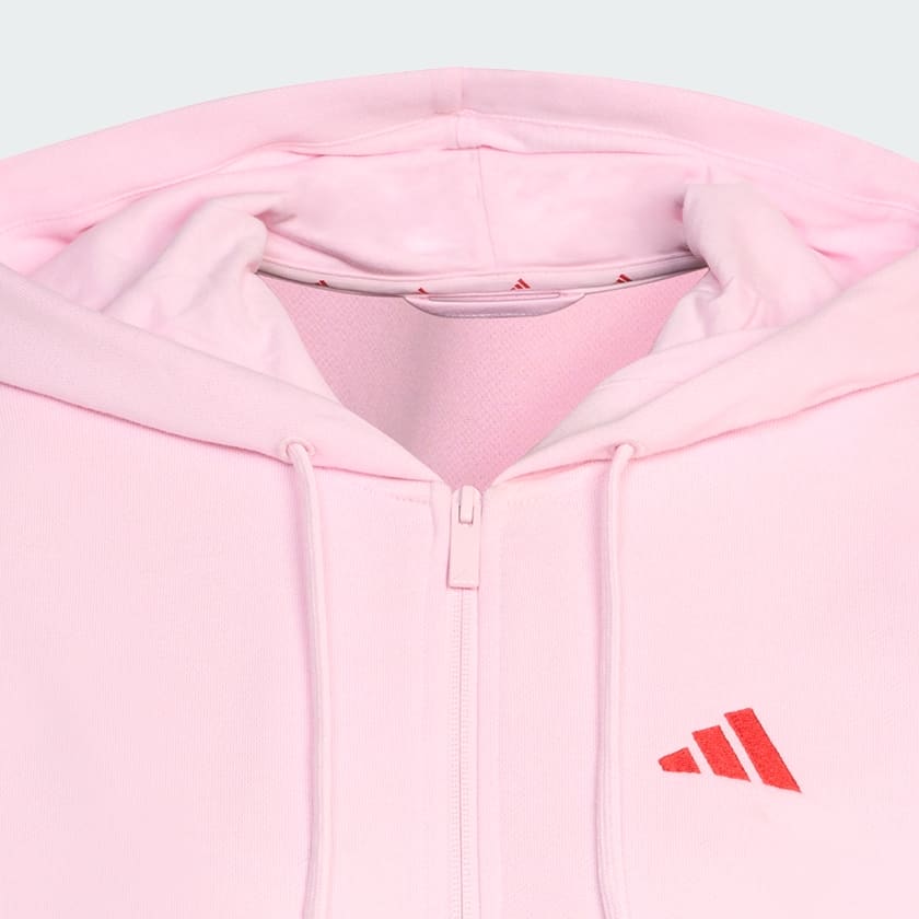 Rosa Casaco com Capuz em Moletão 3-Stripes Essentials