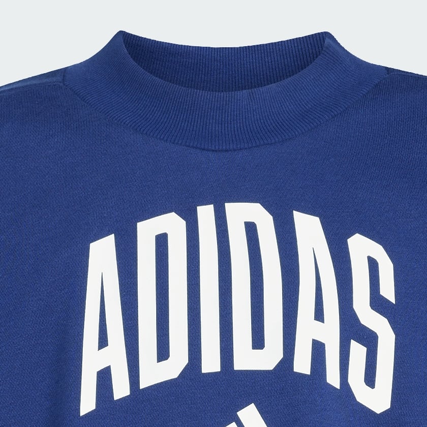 Azul Buzo con cuello redondo Essentials de temporada con tipografía retro para niños