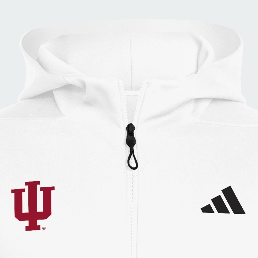 adidas Indiana Football Playoff ZNE Full Zip Hoody - White | Free