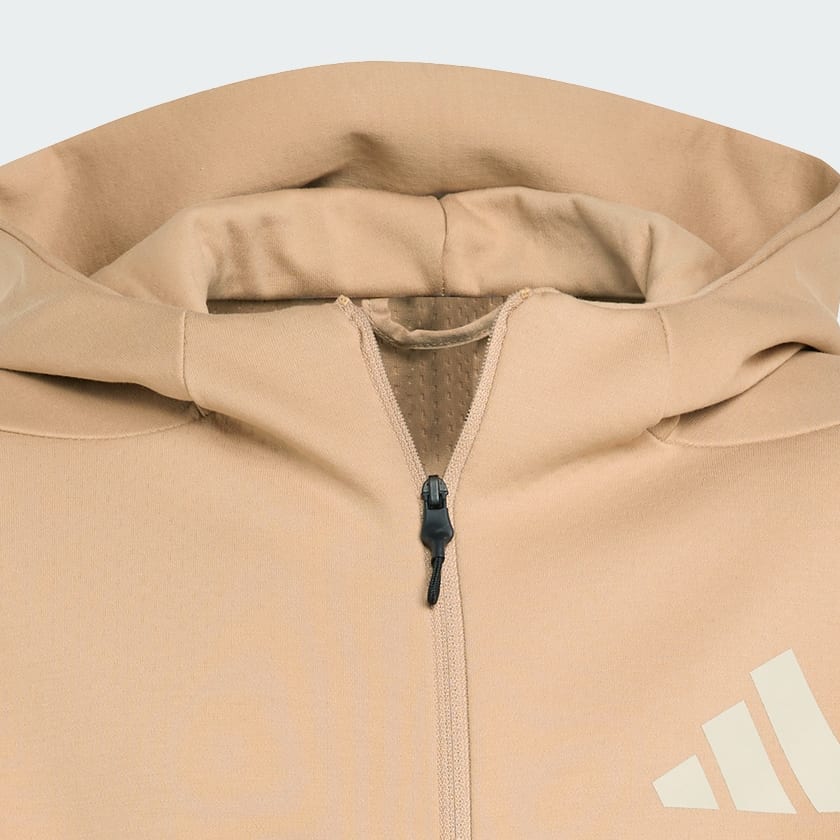 hnědá Sportovní bunda adidas Z.N.E. Full-Zip Hooded Kids