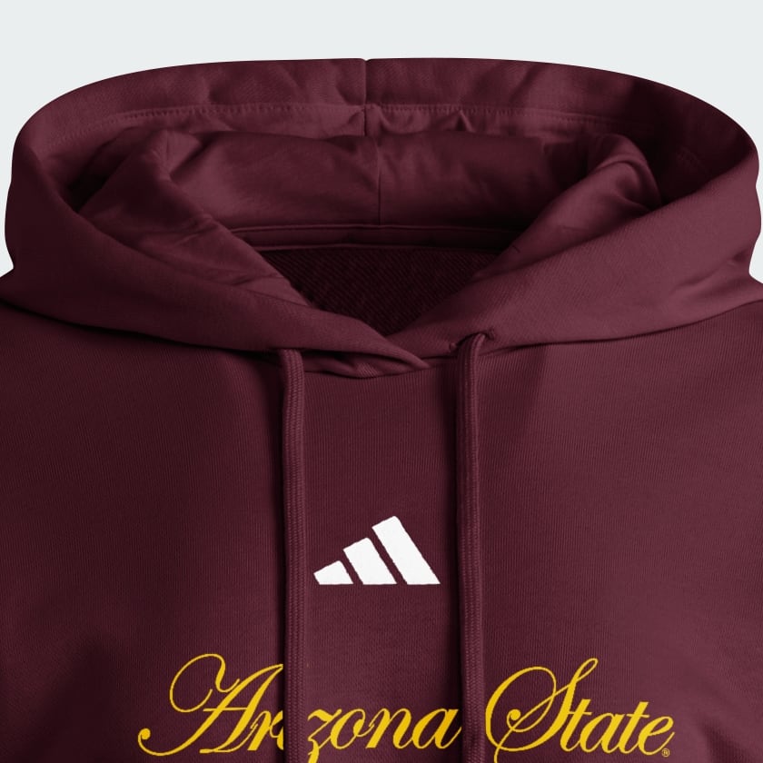 Burgundy ASU Essentials 3-Stripes French Terry Cropped Hoodie