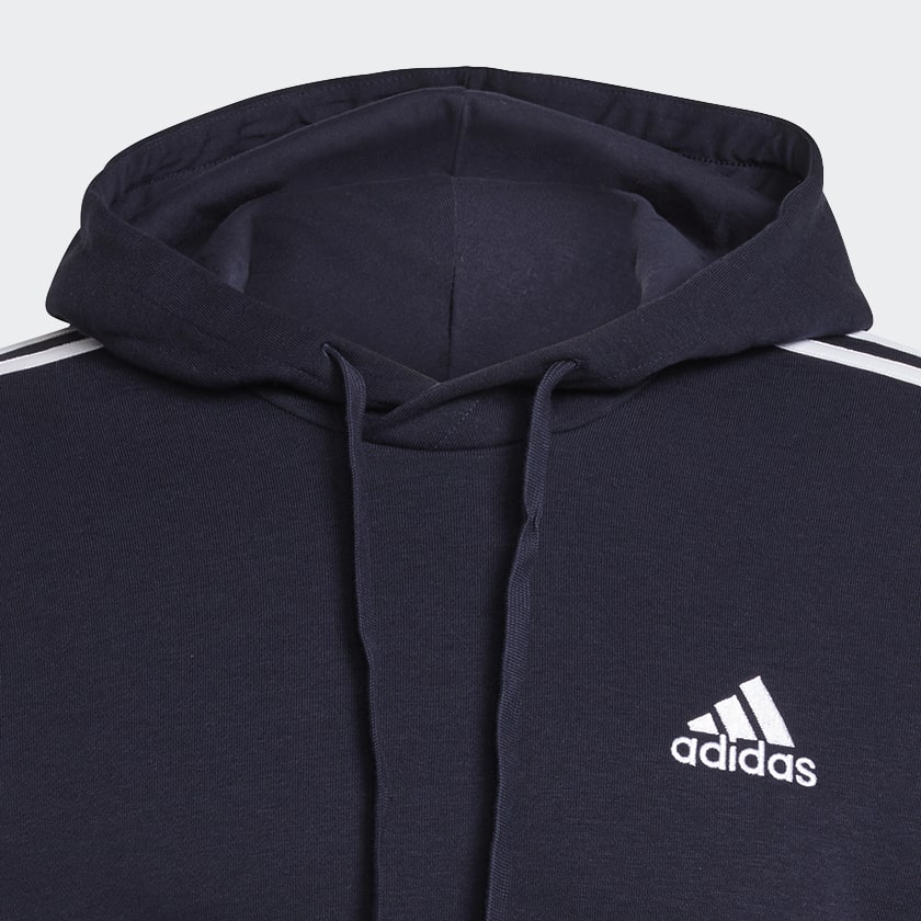 Blau Essentials Fleece 3-Streifen Hoodie