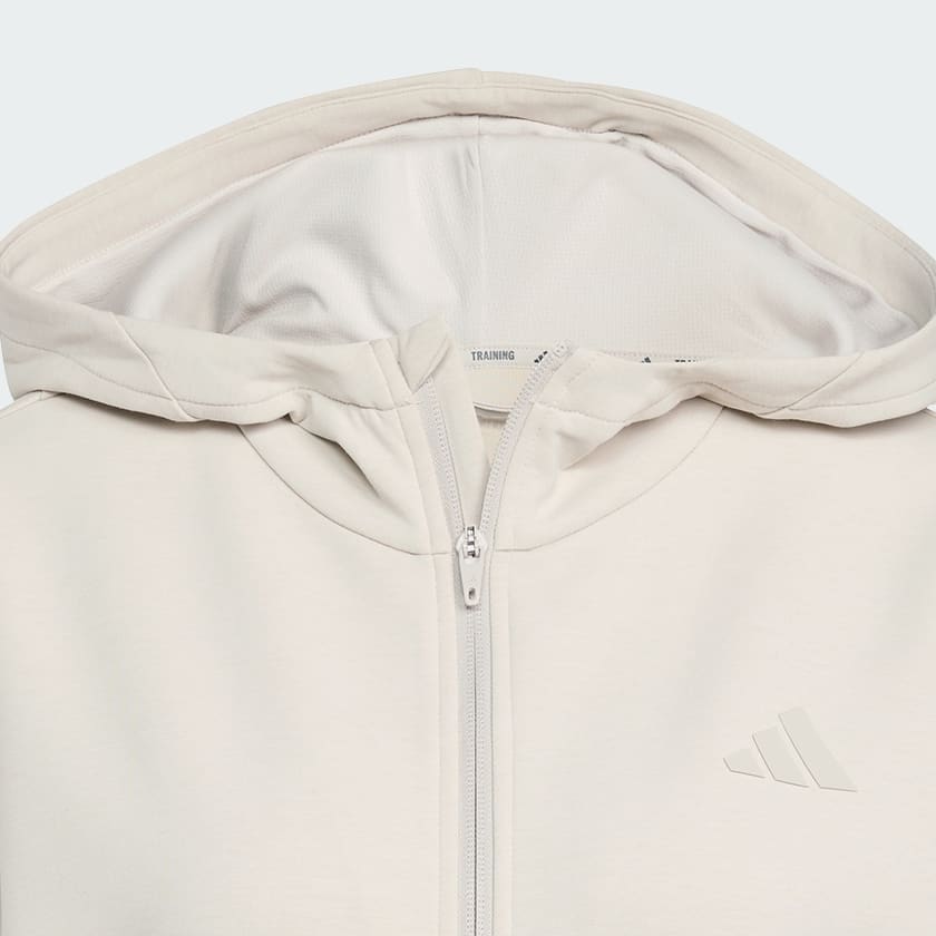 Beige Designed 4 Training Full-Zip Hooded Sweatshirt