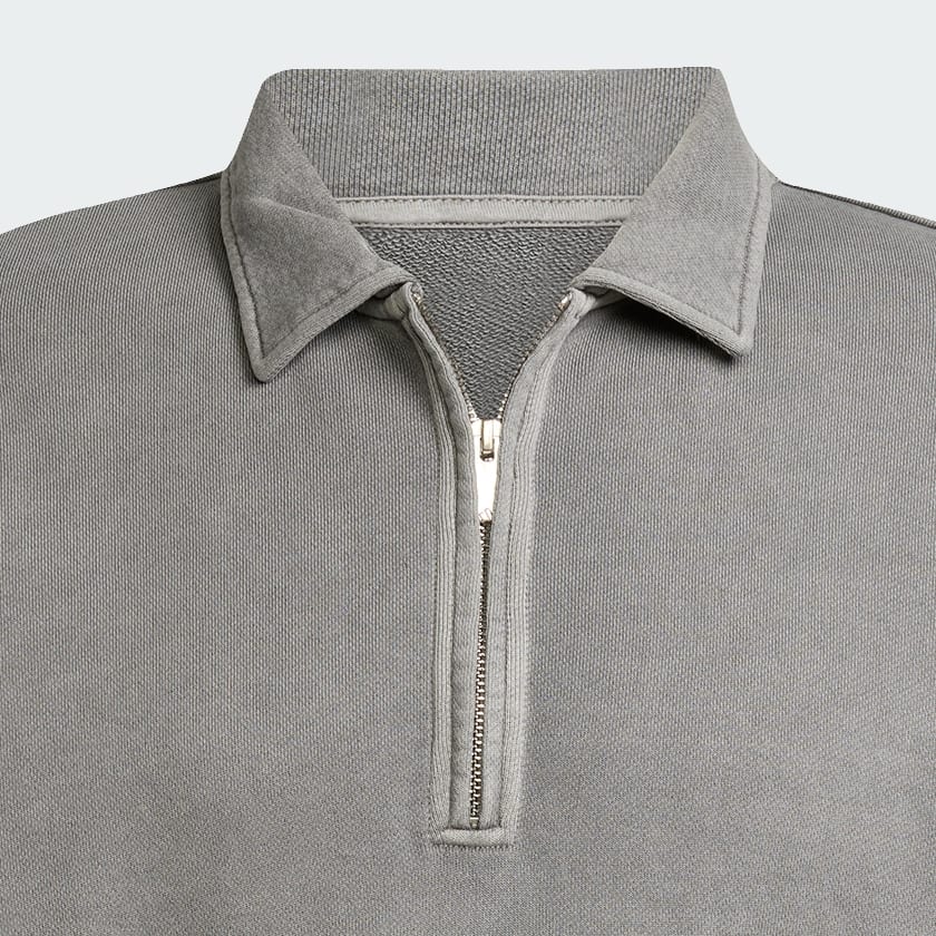 Noir Sweat-shirt demi-zip délavé en tissu éponge All SZN