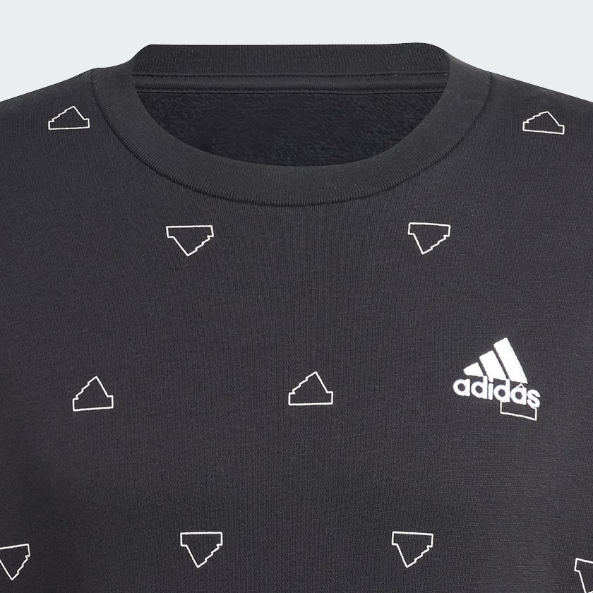 Black Seasonal Essentials Monogram Graphic Crew Sweatshirt