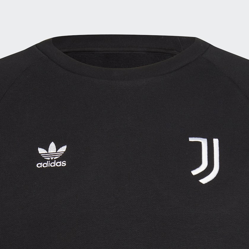 Czerń Juventus Essentials Trefoil Crewneck Sweatshirt