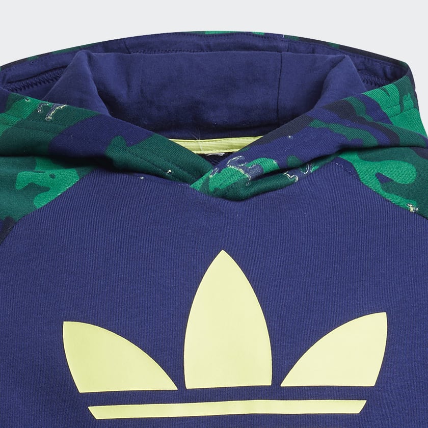 Azul Buzo con capucha Camo-Print