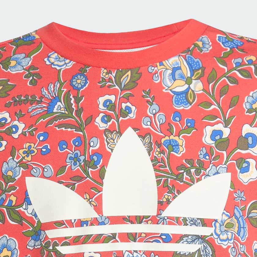 cervená Dětská mikina bez kapuce Adidas Originals X Liberty London