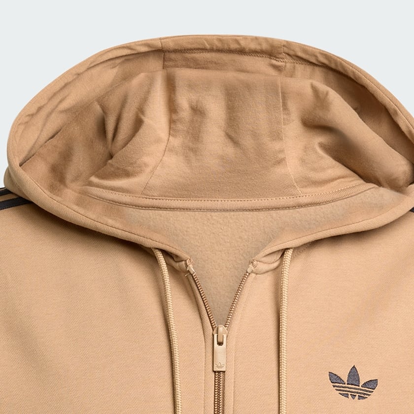 Beige adidas Adicolor Oversize Full-Zip Hoodie