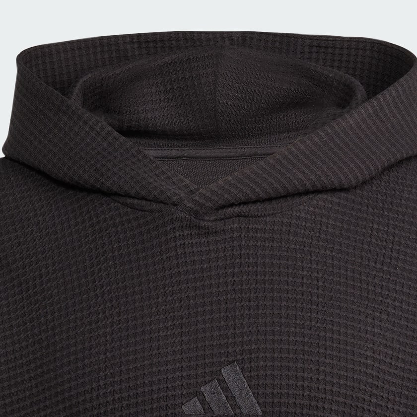 Siyah ALL SZN Waffle Knit Kapüşonlu Üst