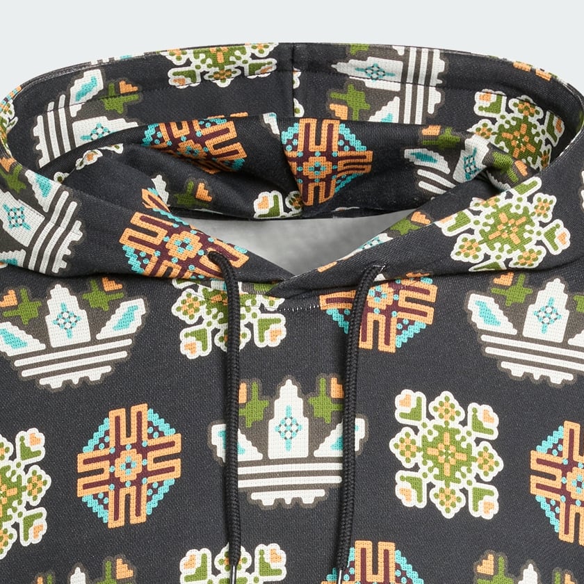 Tile Allover Print Loose Hoodie