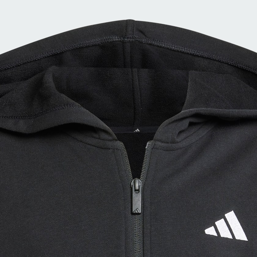 Black Essentials Full-Zip Hoodie Kids