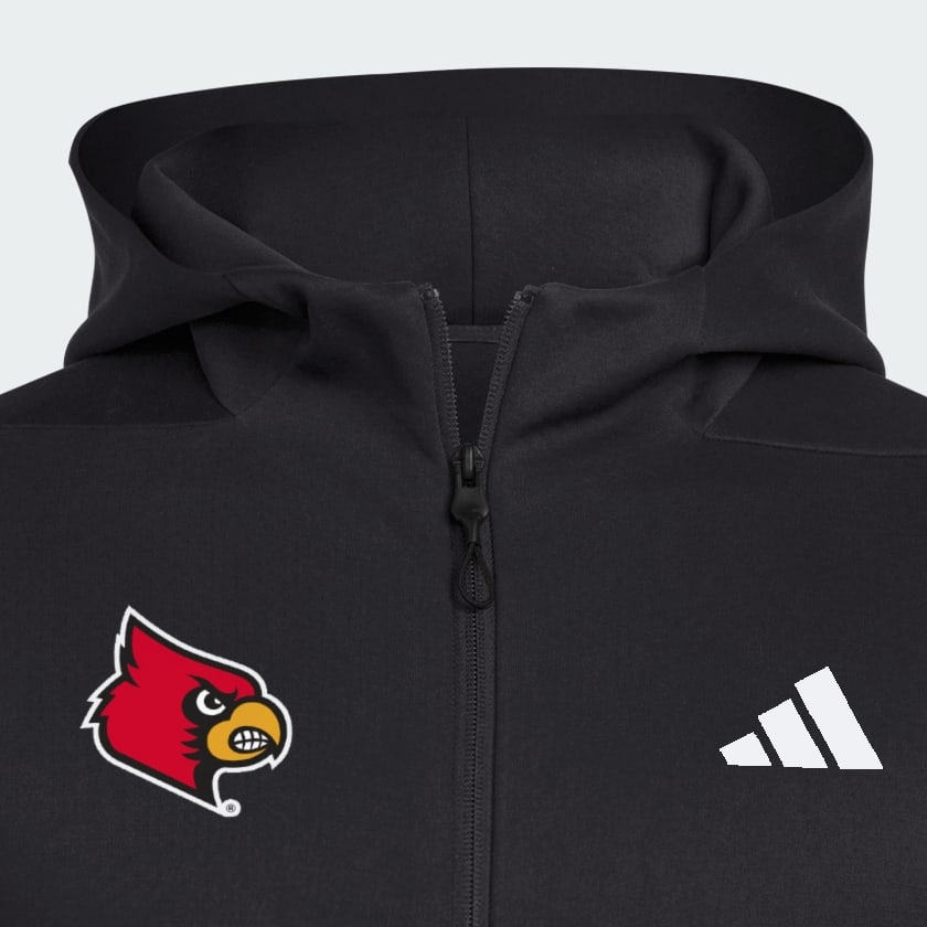 国内発送【adidas】Louisville ADIDAS Z.N.E. Hoodie Men's adidas White Louisville Cardinals Z.N.E. Full-Zip Hoodie