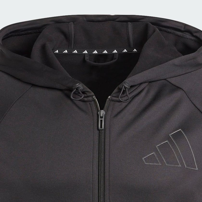 Black Game and Go Small Logo Training Full-Zip Hoodie