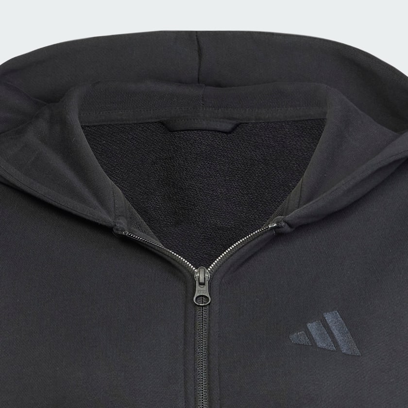 สีดำ เสื้อฮู้ดทรงหลวมผ้าเฟรนช์เทอร์รีย์ซิปยาวเต็มตัว ALL SZN