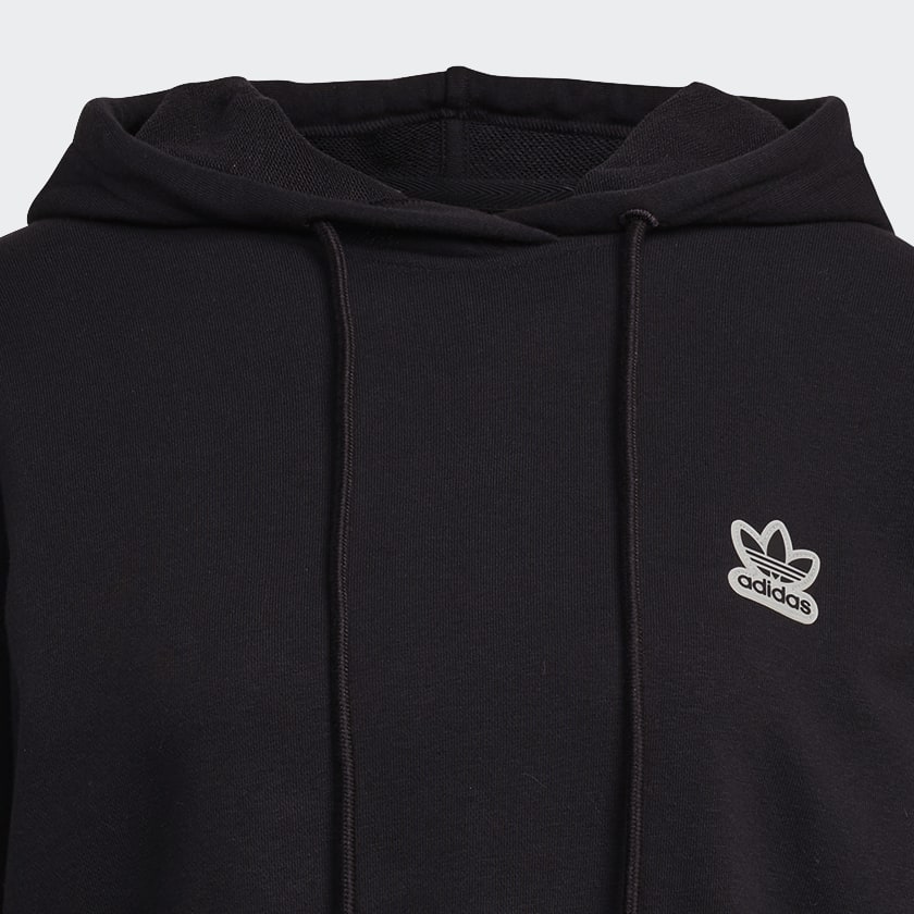 Black Cropped Hoodie (Plus Size)