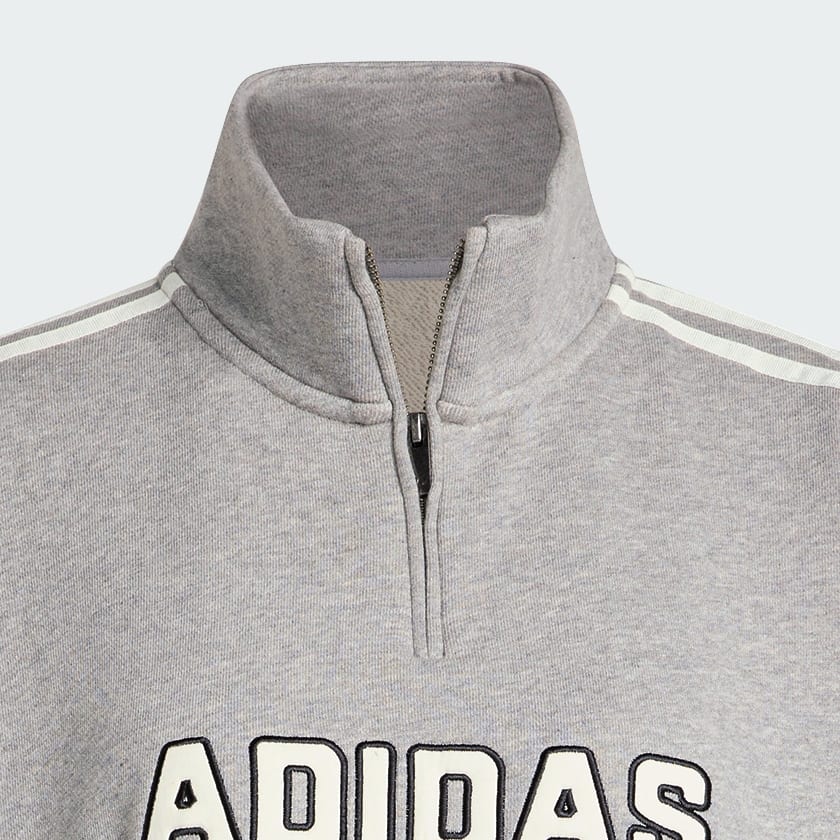 Grey ADIDAS ORIGINALS ATHL DEPT GRAPHIC QUARTER ZIP