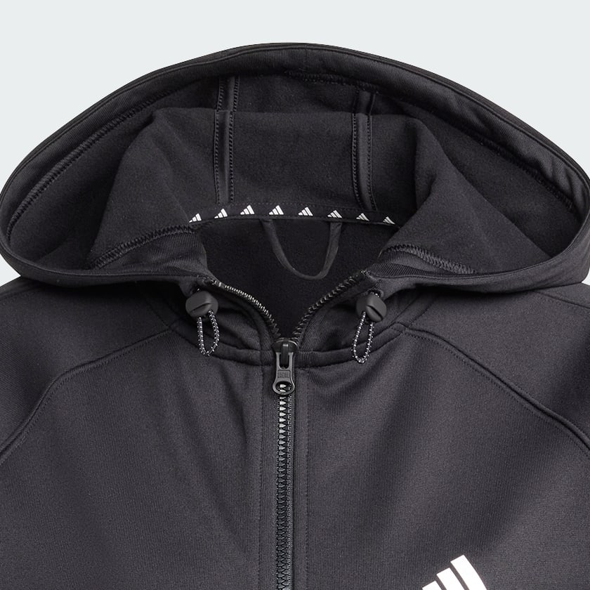 Czerń Bluza AEROREADY Game and Go Full-Zip Hooded Fleece